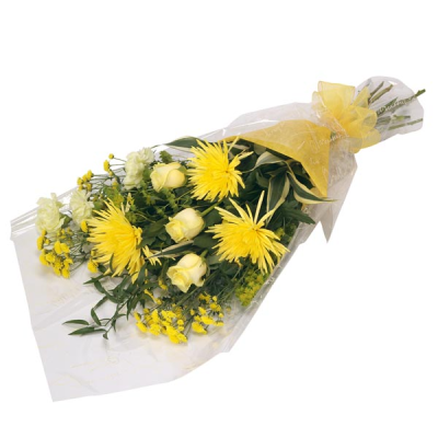 Flower Bouquet Ray Of Sunshine - Flower Bouquet of sunny yellow and white mixed flowers.

Delivering in Norwich and surrounding areas (please check on our delivery page for areas we cover)