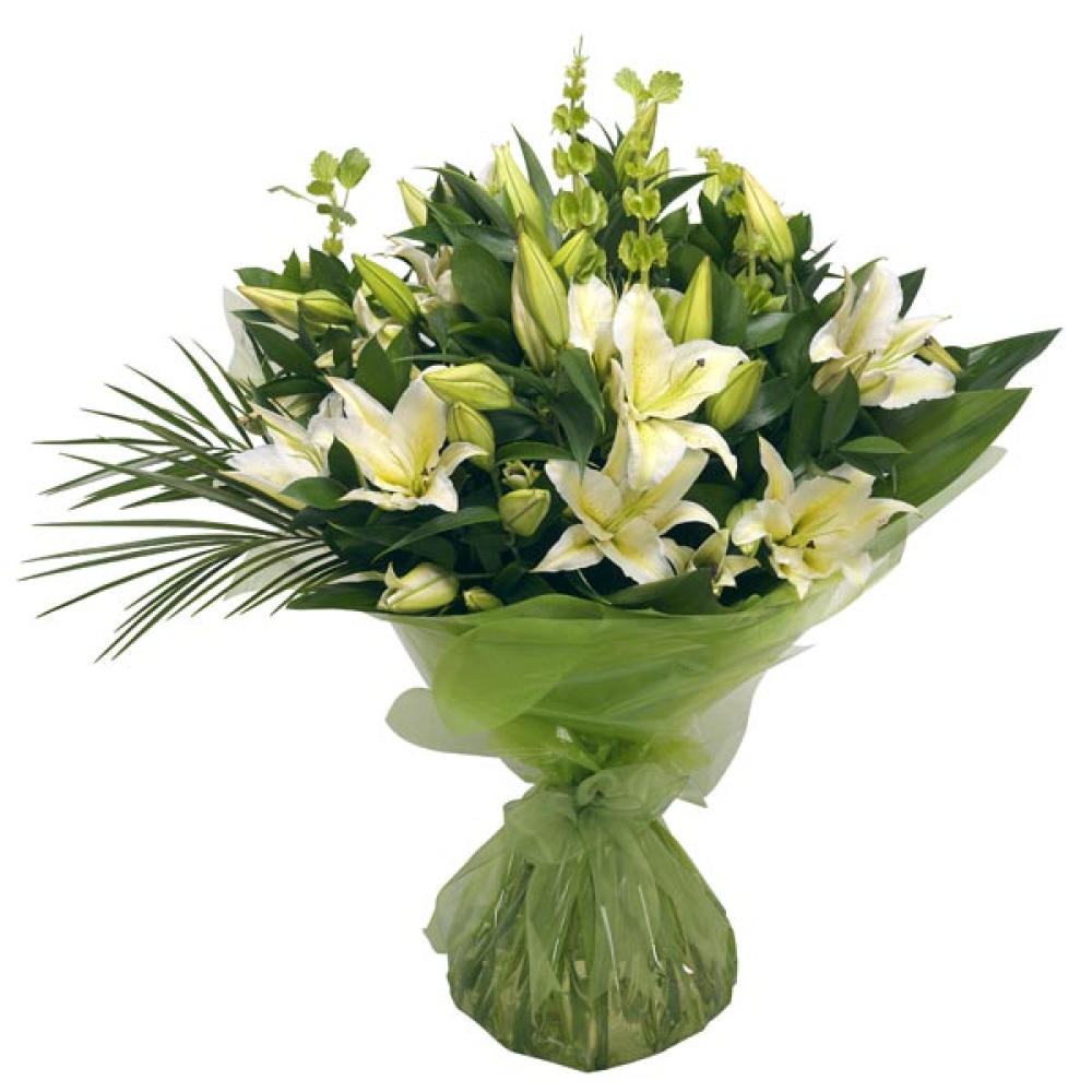 Hand Tied Bouquet White Lilies Product Image